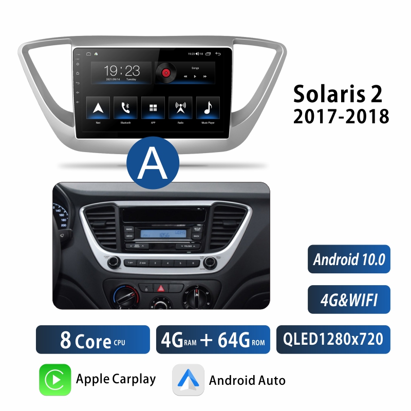 Android Car Audio Rdio System for Hyundai Solaris  2017-2018