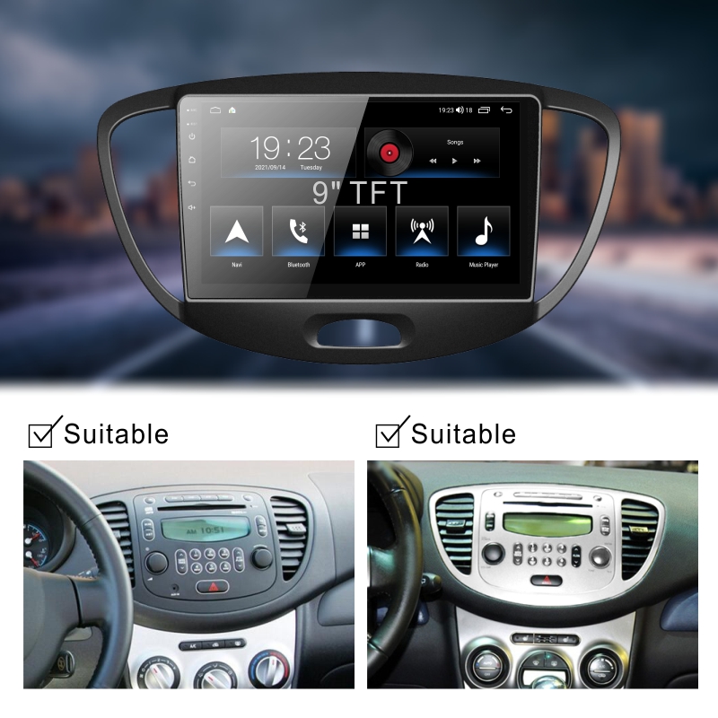 Android Car Audio System for Hyundai I10 2007-2013