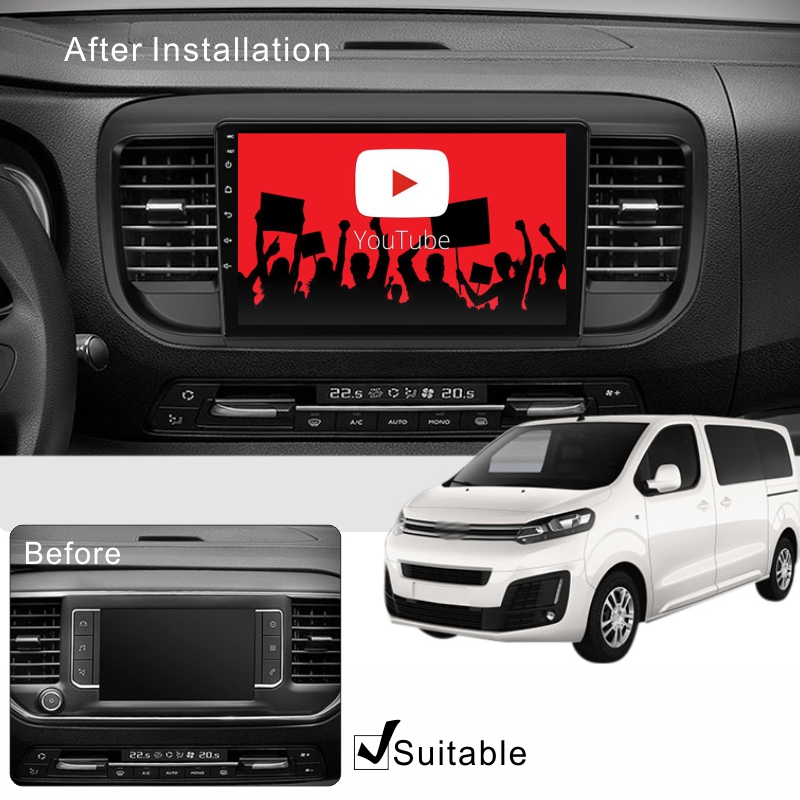 Android Car Audio Rdio System for Citroen Jumpy 3 SpaceTourer 2016-2021