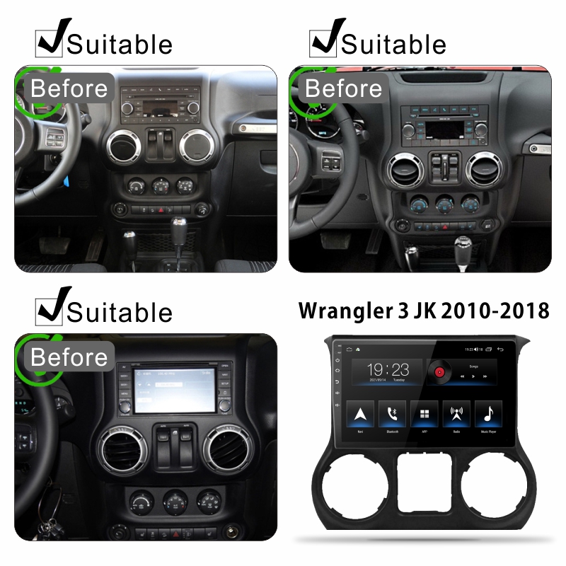 Android Car Audio Rdio System for Jeep Wrangler JK 2010-2018