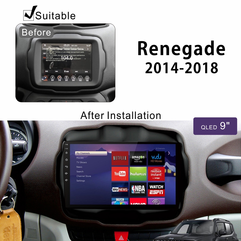 Android Car Audio Rdio System for Jeep Renegade 2014-2018